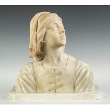 Alabaster Bust of a Young Lady
