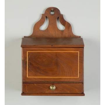 Inlaid Mahogany Wall Box with Drawer