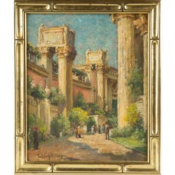 Two Emma Lampert Cooper (American, 1855-1920) Street Scenes