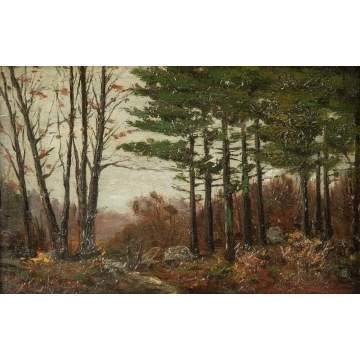 Charles Warren Eaton (American, 1857-1937) Woodland Stream with Pine Trees