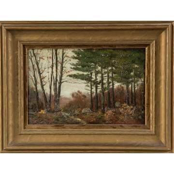 Charles Warren Eaton (American, 1857-1937) Woodland Stream with Pine Trees