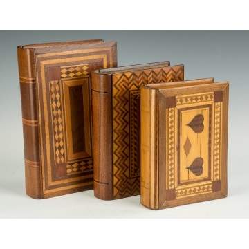 Inlaid Walnut Book Boxes