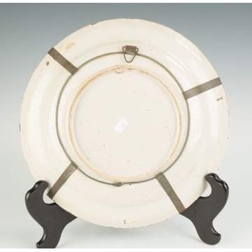 Early Delft Hand Painted Charger with Bird and Landscape