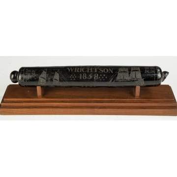 Unusual Engraved Glass Presentation Rolling Pin