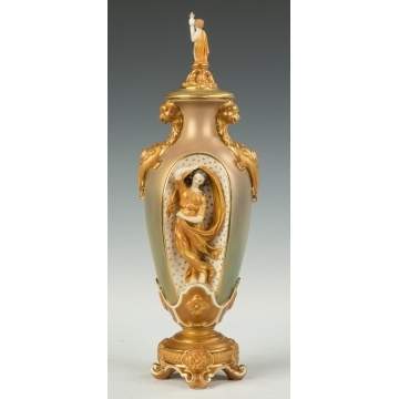 Royal Worcester Porcelain Vase Retail by Tiffany & Co., NY
