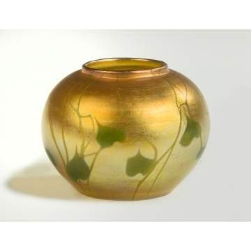 LC Tiffany Favrile Iridescent Decorated Cabinet Vase