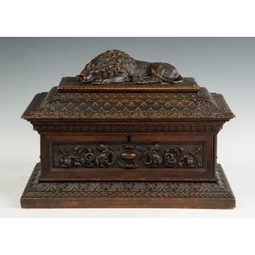 Carved Box with Sliding Lid
