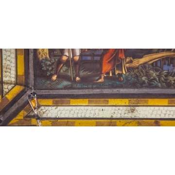 Old Master's School Painted and Stained Glass Window