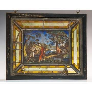 Old Master's School Painted and Stained Glass Window