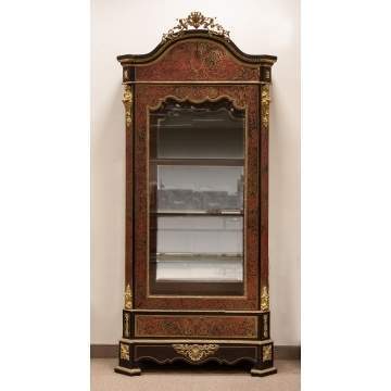 Boulle Display Cabinet with Beveled Glass