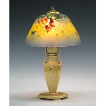 Moe Bridges Boudoir Lamp with Butterflies and Flowers