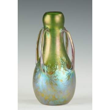 A Fine Loetz Oil Spot Handled Vase