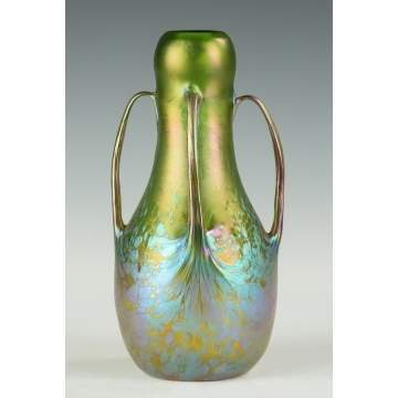 A Fine Loetz Oil Spot Handled Vase