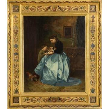 Giuseppe Mazzolini
(Italian, 1806–1876) Woman with Child and Kitten