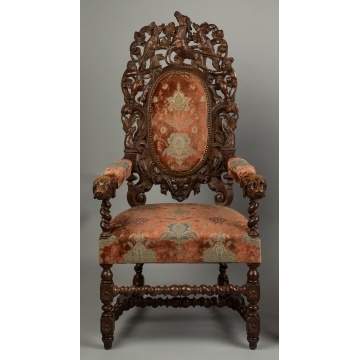 Carved Armchair and Side Chair