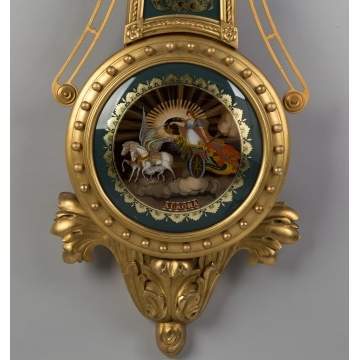 Fine & Rare Waltham Gilt Front Banjo Girandole Clock