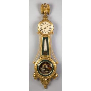 Fine & Rare Waltham Gilt Front Banjo Girandole Clock