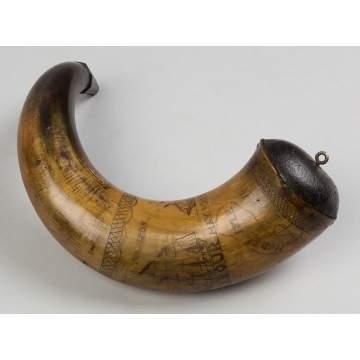 Rare Sacket's Harbor Powder Horn