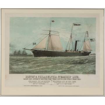 Boston & Philadelphia Steam Ship Line Lithograph
