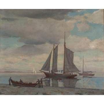 John Prentiss Benson (American, 1865-1947) "Calm   Harbor"