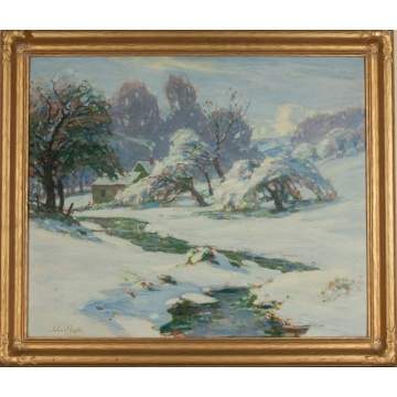 John J. Inglis (American, 1867-1946) "Winter   Landscape with Stream"