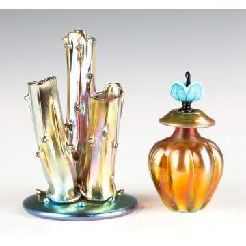 Steuben Stump Vase and Cologne