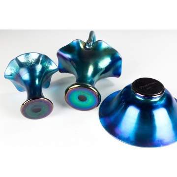 Steuben Vase, Basket and Bowl