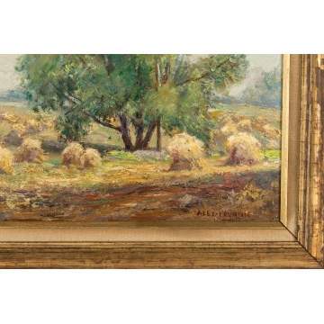 Alexis Jean Fournier  (American, 1865-1948)  Landscape with Haystacks