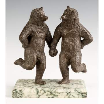 Bronze Dancing Bears, Attributed to Christophe  Fratin  (French, 1801-1864)