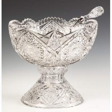 Cut Glass Punch Bowl and Pedestal