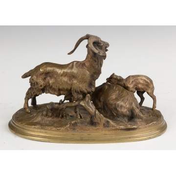 Pierre Jules (PJ) Mene  (French, 1810-1879) Bronze  Mountain Goats