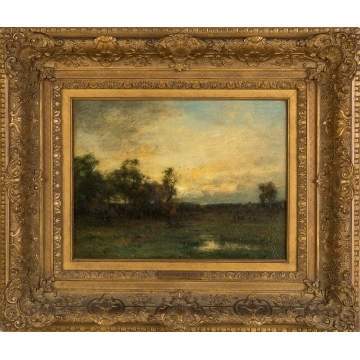 John Francis Murphy, Sunset with stream and cows