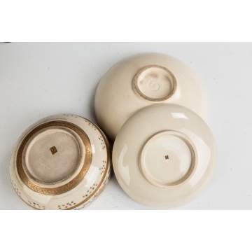 Two Japanese Satusuma Bowls and a Plate