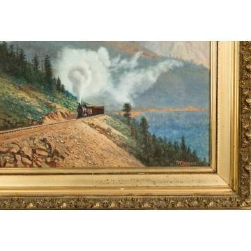 Wilson Marlatt  (American, 1837-1911) Locomotive through the Rocky Mountains