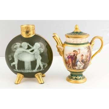 Vienna Hand Painted and Gold Enameled Teapot