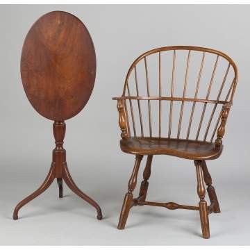 New England Candlestand and Windsor Armchair
