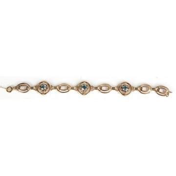 14k Gold Bracelet with Gemstones