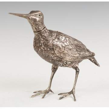 German 800 Silver Bird Decanter, Rare Form