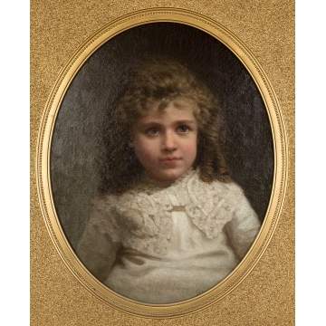 George Waters, Portrait of young girl in lace  dress