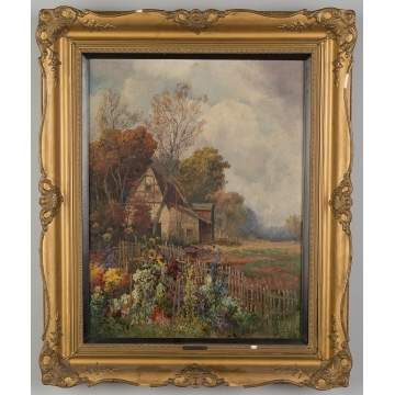 Karl Vikas (Austrian, 1875-1934) Pair of Garden  Scene Paintings