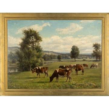 Jonathan Morse  (American, 1834-1898)  Pastoral scene, probably upstate NY