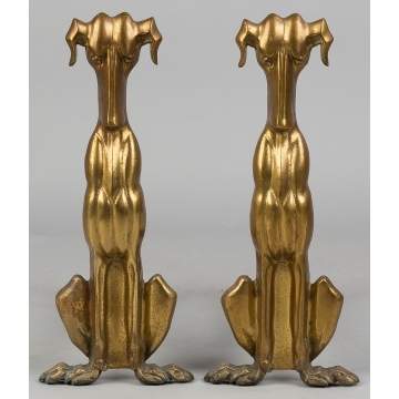 Brass and Iron Dog Andirons