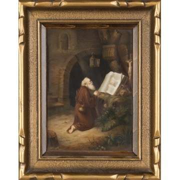 Painting on Porcelain, Monk reading book