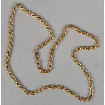 Stamped 14k Gold Rope Twist Necklace