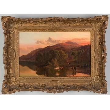 Attr. To Sidney Richard Percy  (English,  1821-1886) "Sunset in the  Highlands"
