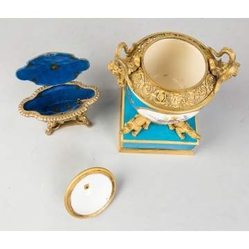 Gilt Bronze Severes Jewelry Box & Gilt Bronze   Potpourri Urn