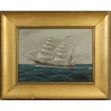 Late 19th Cent Painting of an American Clipper   Ship