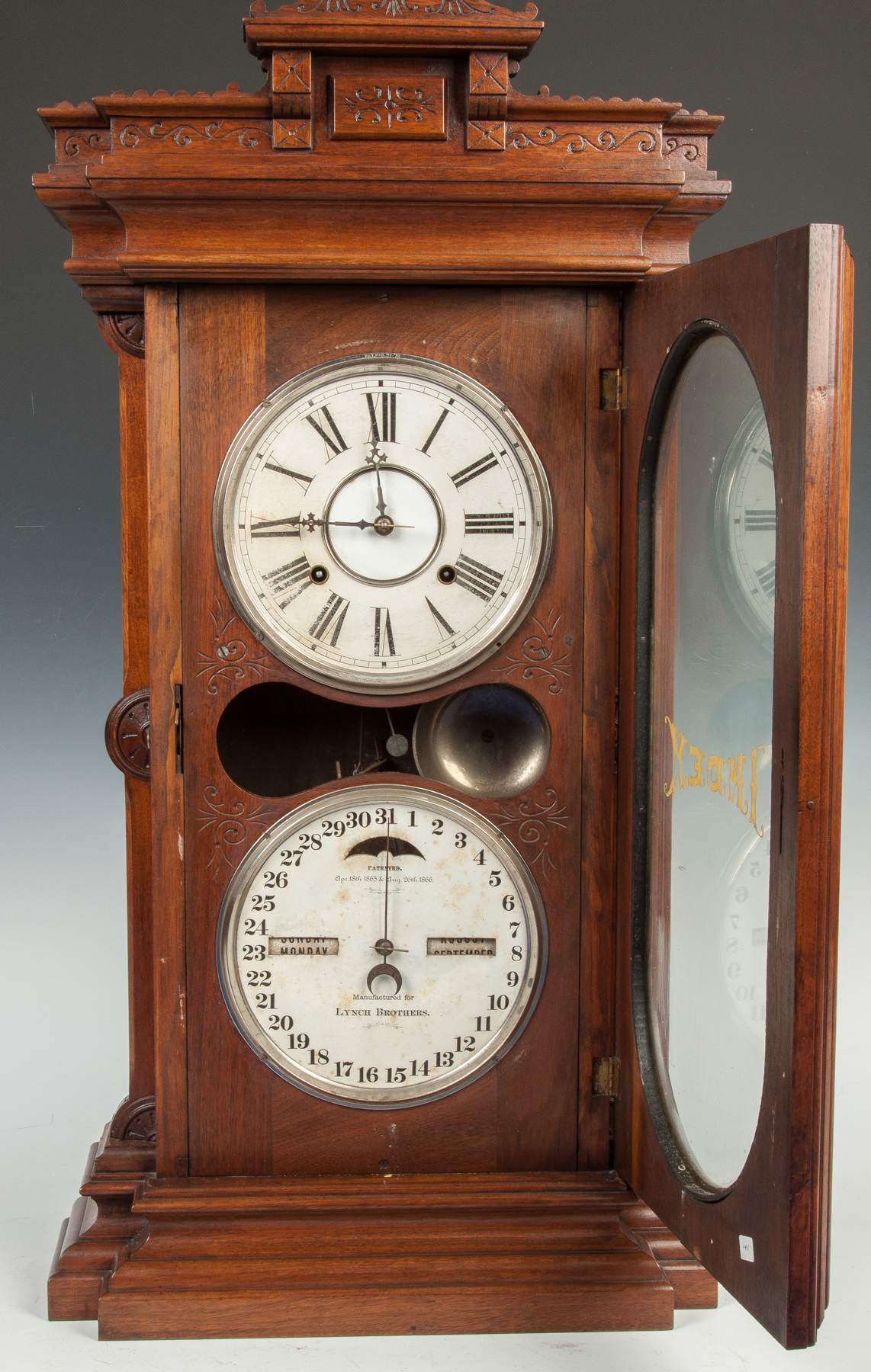 Ithaca "Index" Shelf Clock Manufactured for the Lynch Bros. Cottone