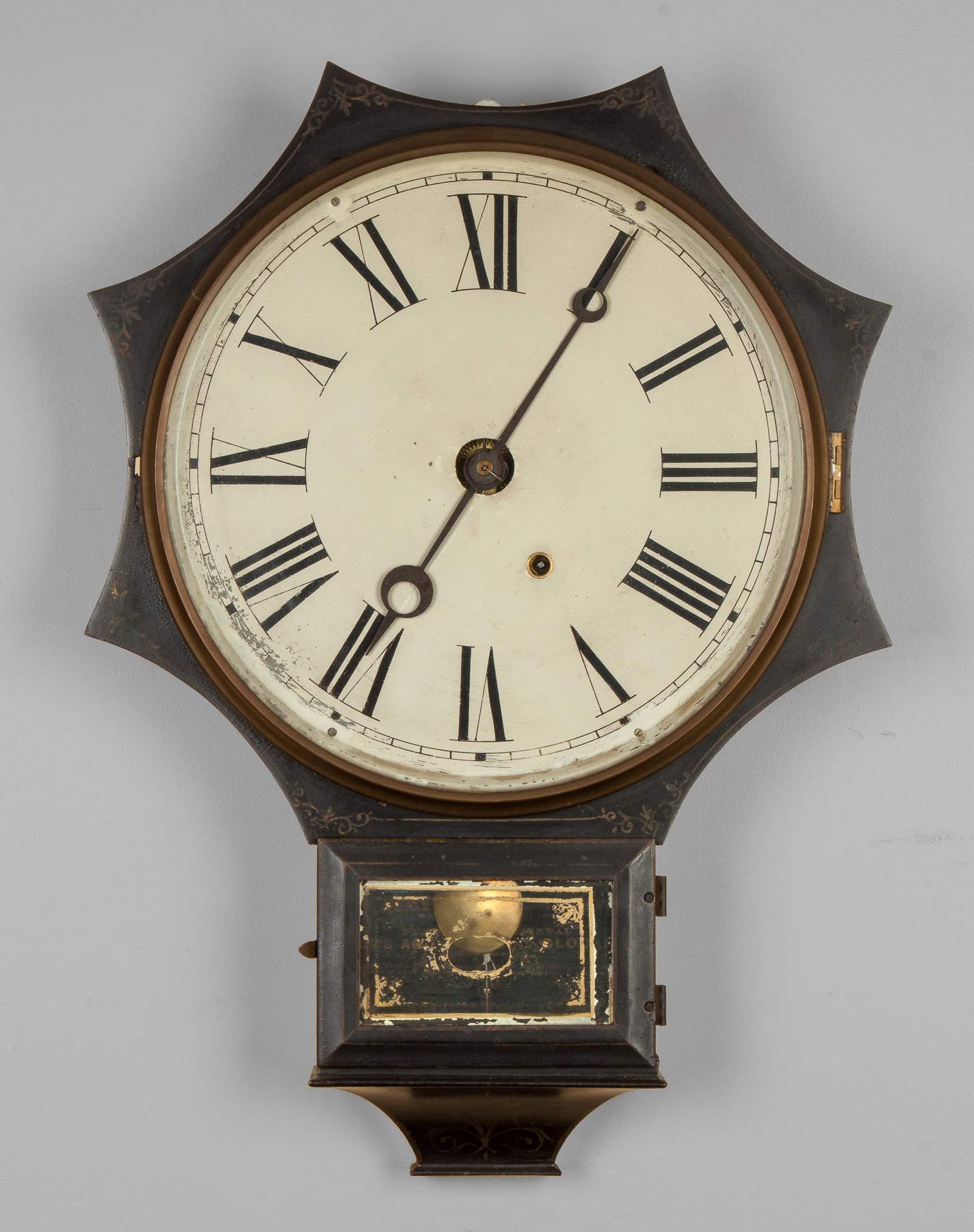 Terry Clock Co. Iron Front Wall Clock with Star Front | Cottone Auctions