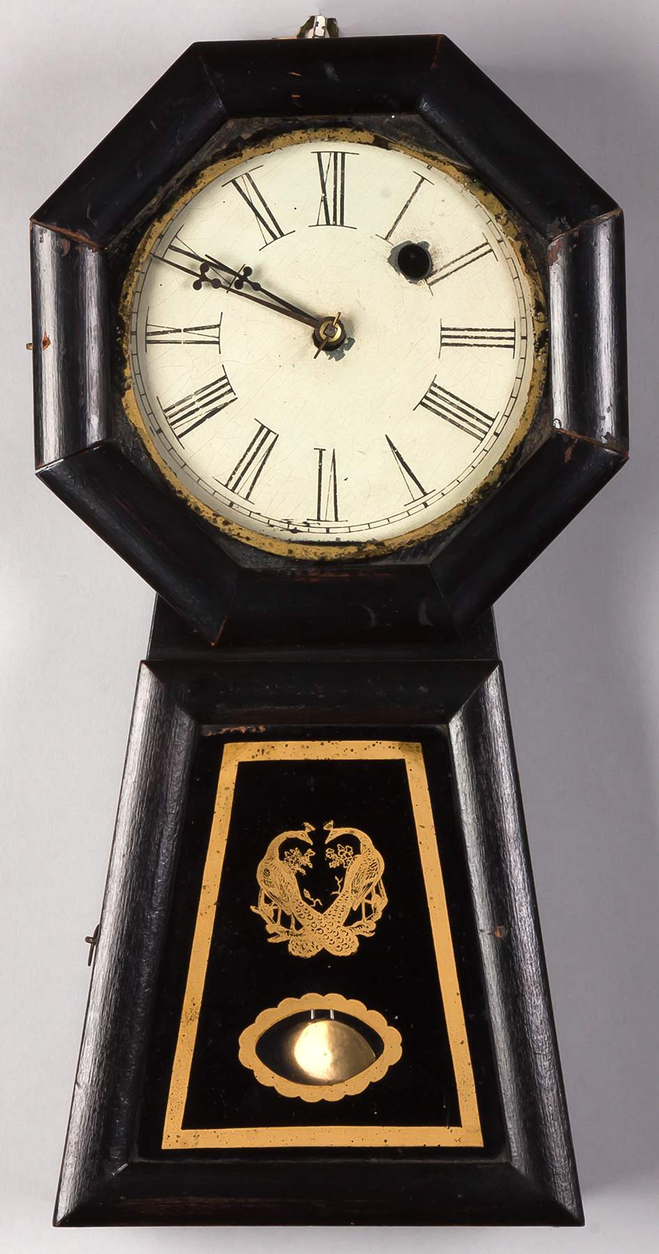 Chauncey Jerome Keyhole Wall Clock, New Haven, CT Cottone Auctions